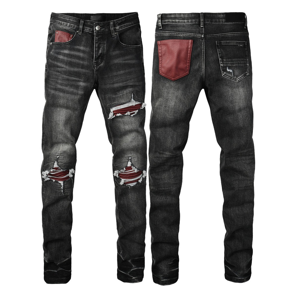 Men's Fashion Washed Distressed Ripped Jeans