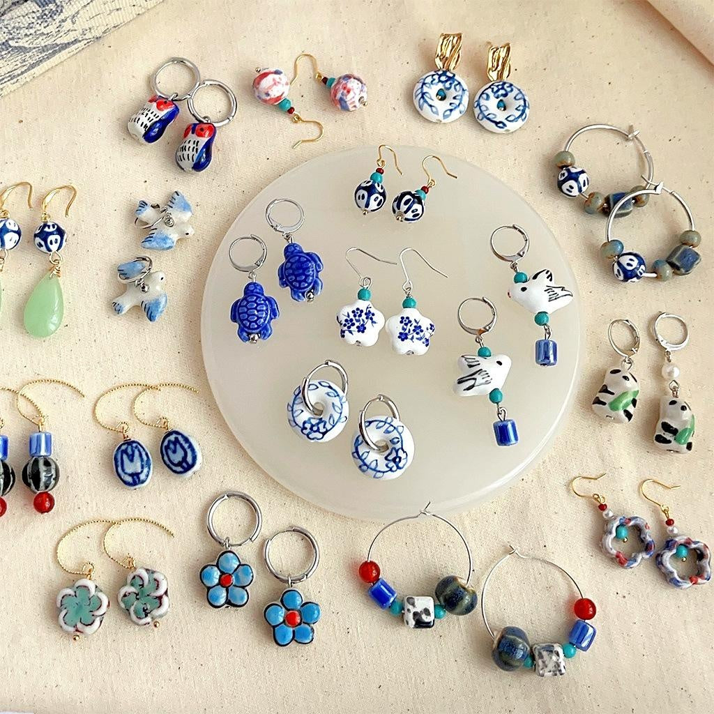 Boucles d'oreilles texturées faites à la main