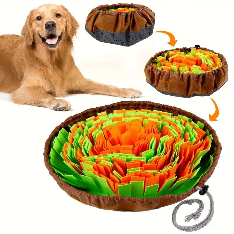Pet Dog Food-Dispensing Sniffing Training Bowl Puzzle Stress-Relief Scent Training