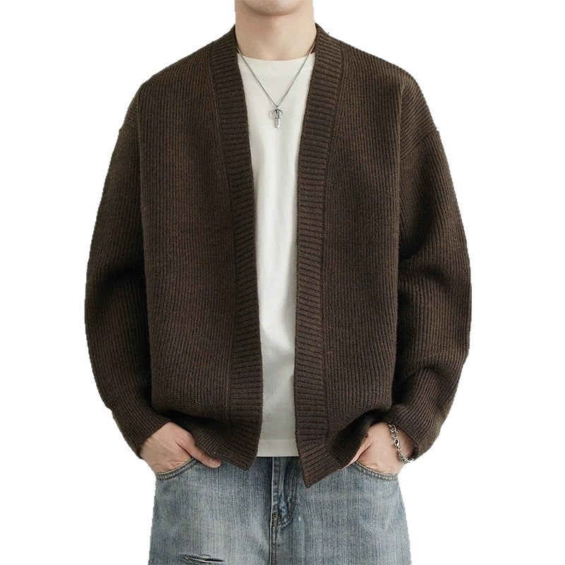 Retro style Loose-fit Casual Chic Versatile Knit Sweater Cardigan