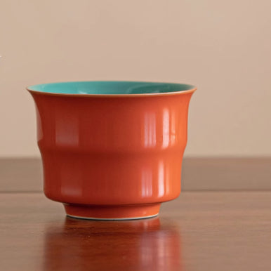 Coupe à thé en céramique rouge ville interdite à haute température