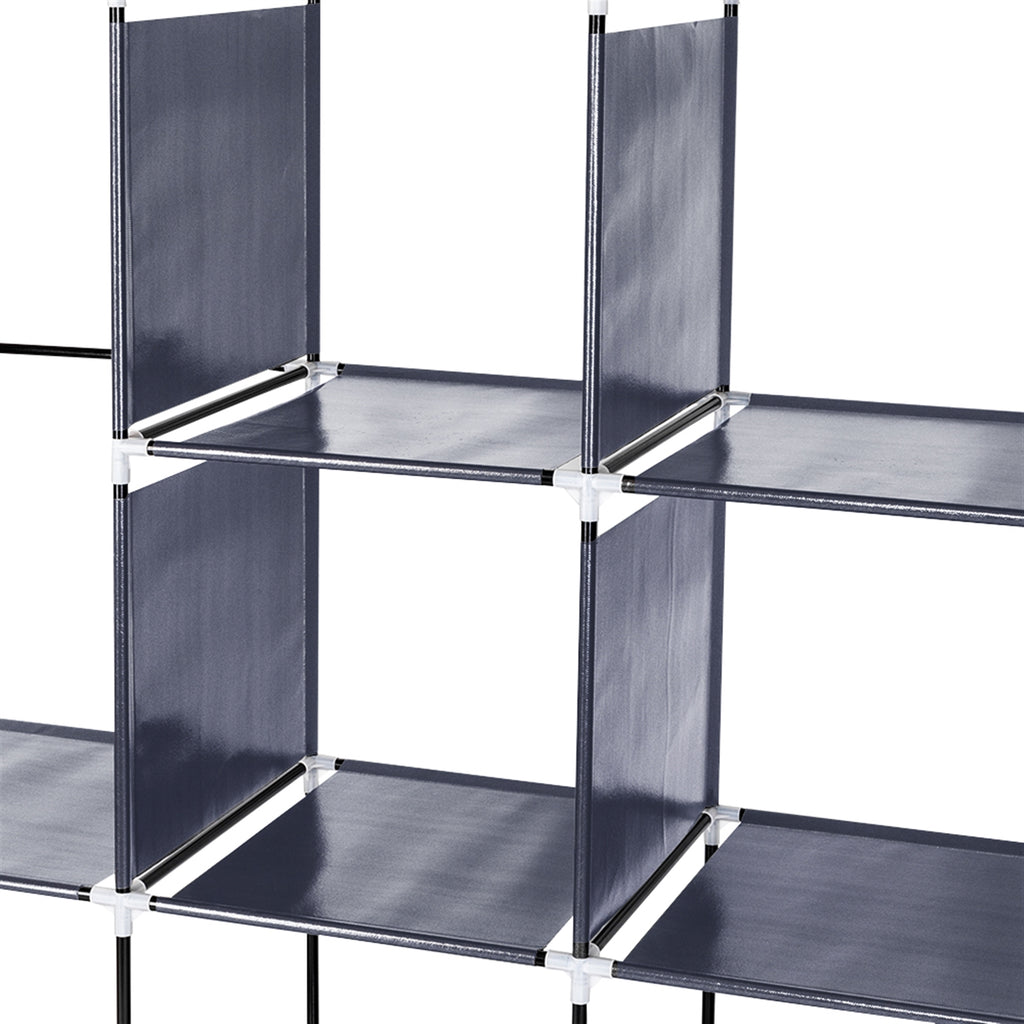 Rangement d'armoire portable de 67 pouces Sac de rangement 12 étagères 4 poches latérales Gr