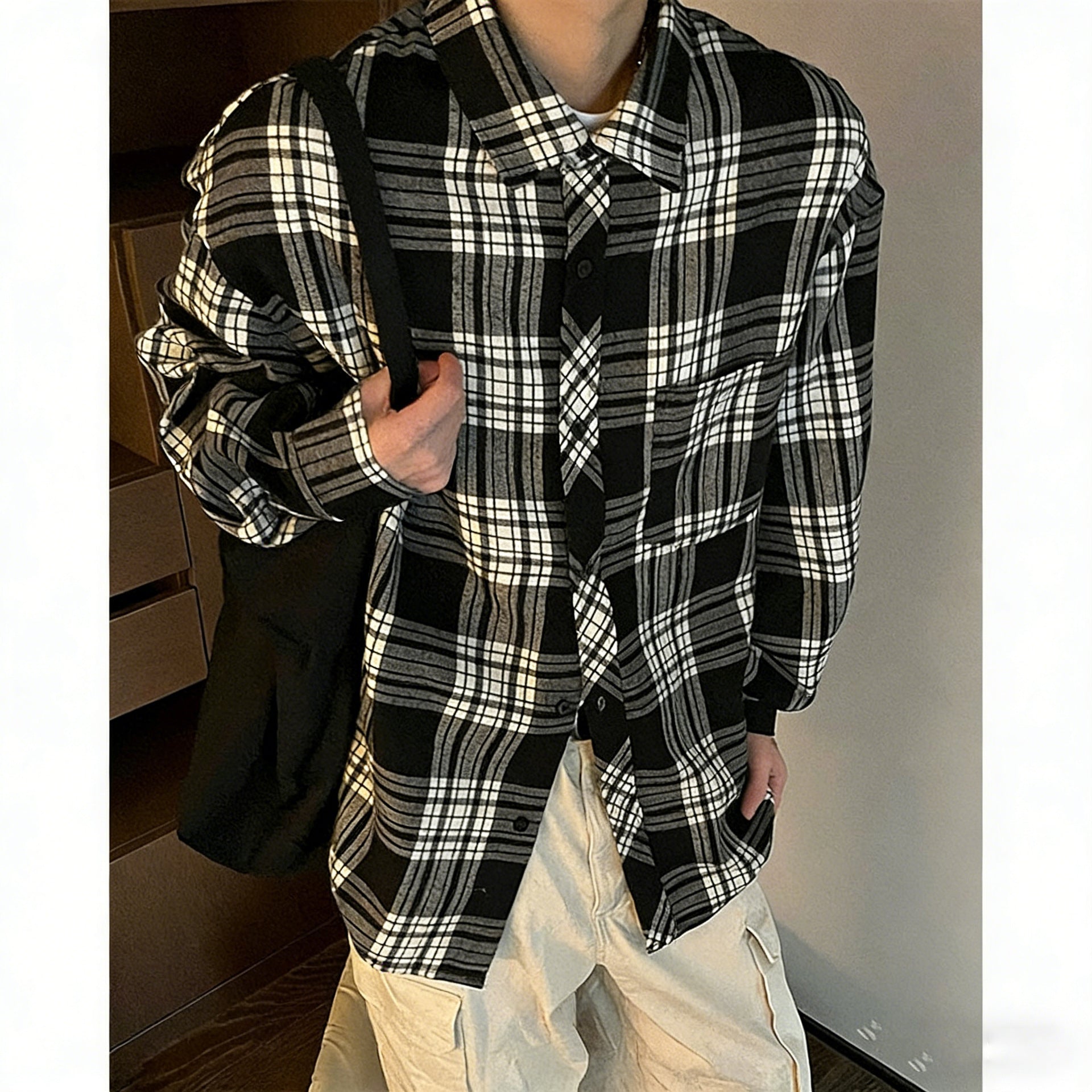 Chemise en Plaid Casual pour Homme