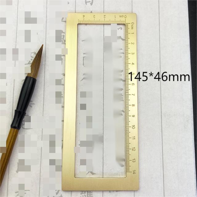 Brosse de poids et échelle de papier de calligraphie en laiton