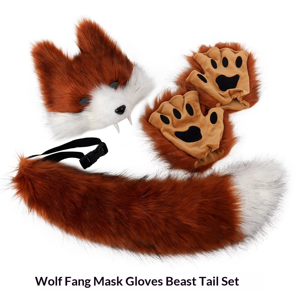Ensemble 3D de masque de loup de simulation d'Halloween