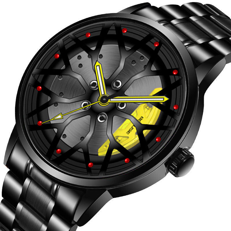 Homme Mode Tendance étrier de roue haute qualité étanche Quartz montre