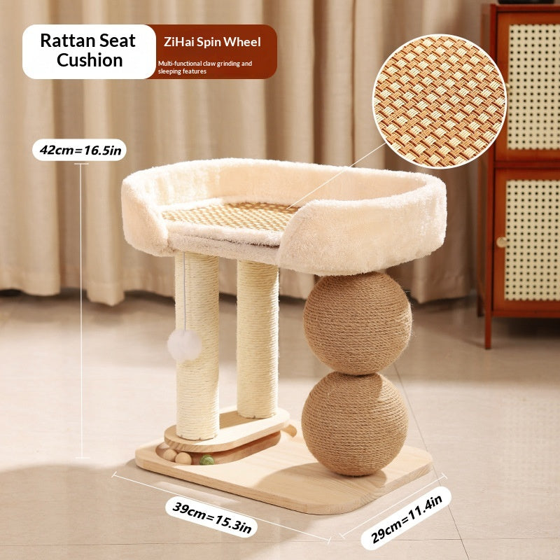 Châtaigne d'escalade Châtaigne de chat Nid Sisal intégré Colonne griffe sans dips Grand chat Sc