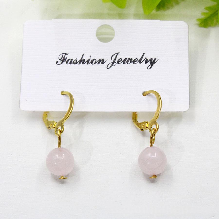 Boucles d'oreilles en argent brillant en pierre naturelle
