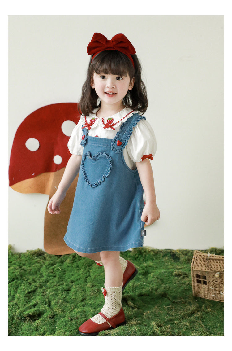 Bébé fille Cowboy amour polyvalent robe simple