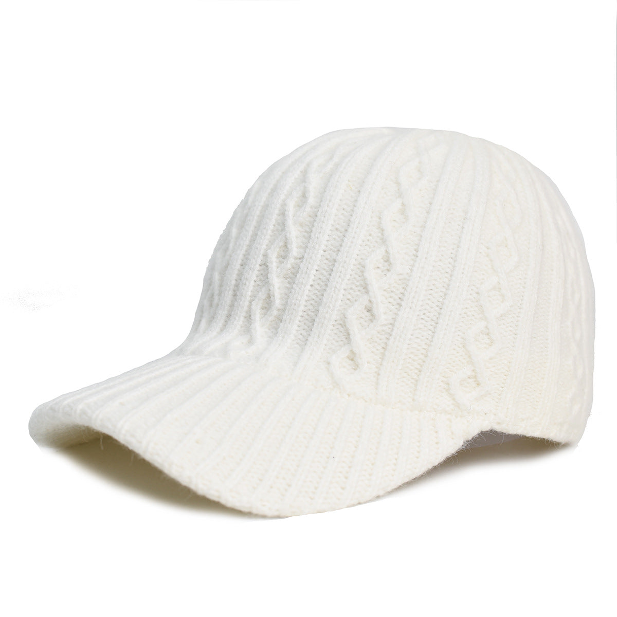 Knitting Laine Cap de baseball Coréen chaud de couleur solide plaque de lumière Peaked Cap