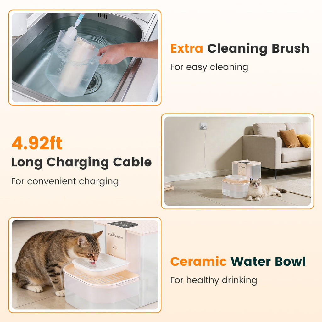 1Pc Smart Pet Fontaine d'eau Distributeur automatique d'eau pour chat 4.5L Chien rechargeable sans fil