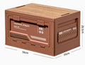 Boîte de rangement en camping extérieur avec porte d'ouverture latérale et couvercle en bois