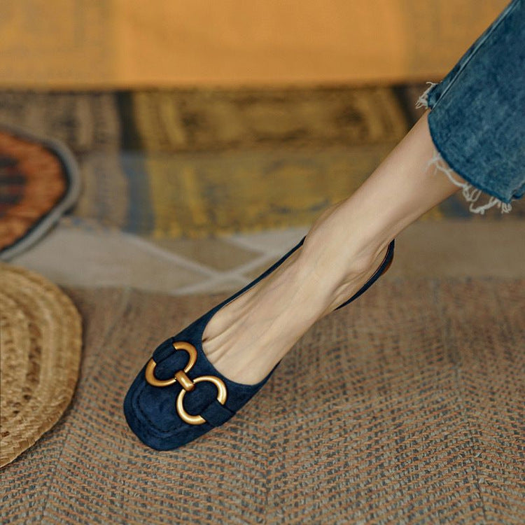 Style Suede Strappy Sandales avec une boucle de cavalière pour femmes