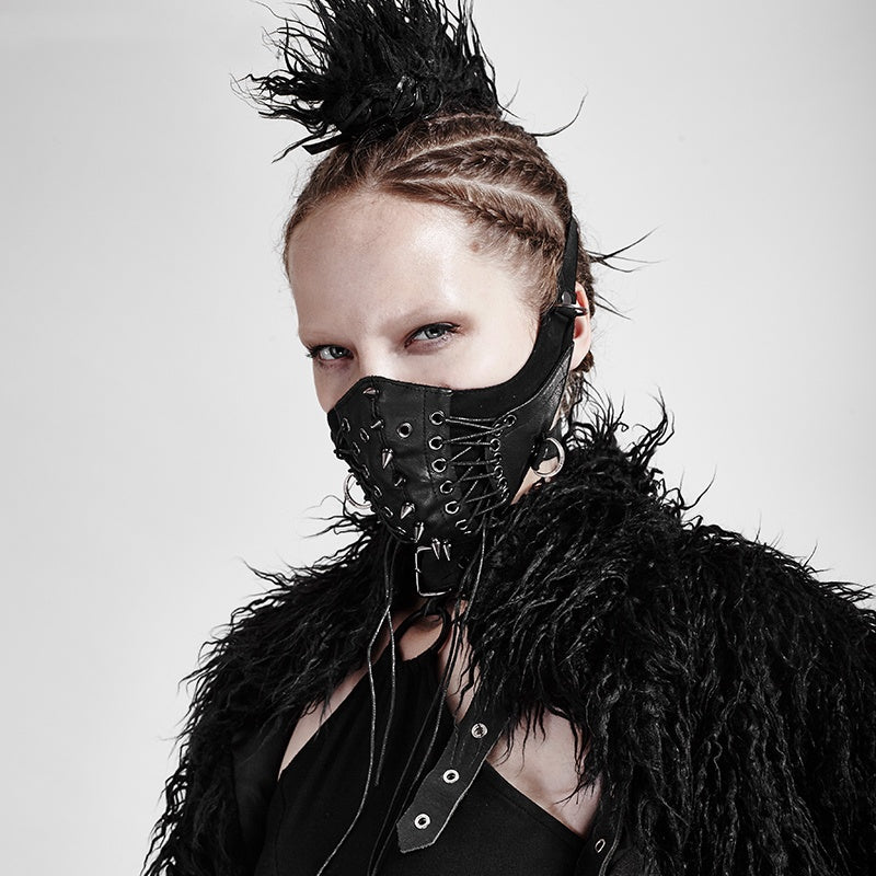 Rock Field CS Spike Unisex Punk Rope Masque en cuir