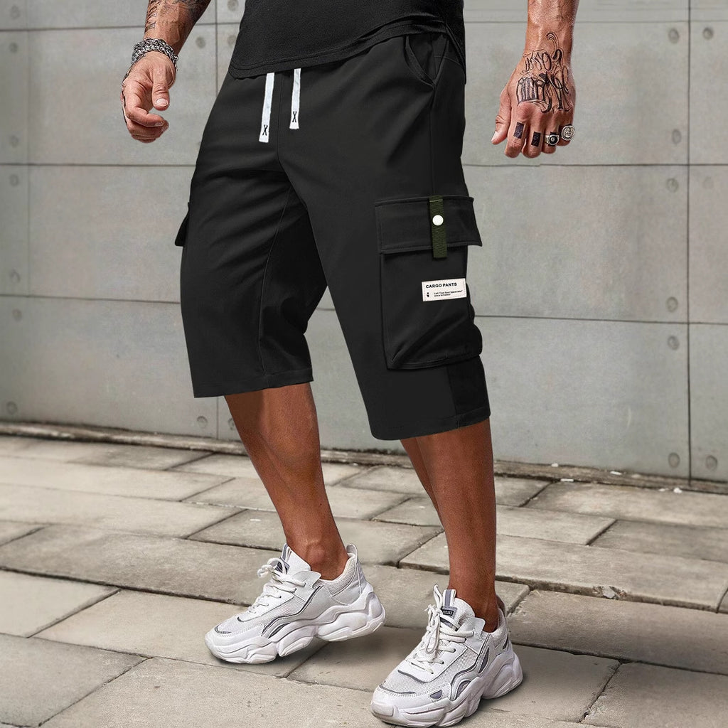 Taille de l'Europe Thin Straight Cropped Pantalons homme Cargo Short d'été Ove de sport des garçons