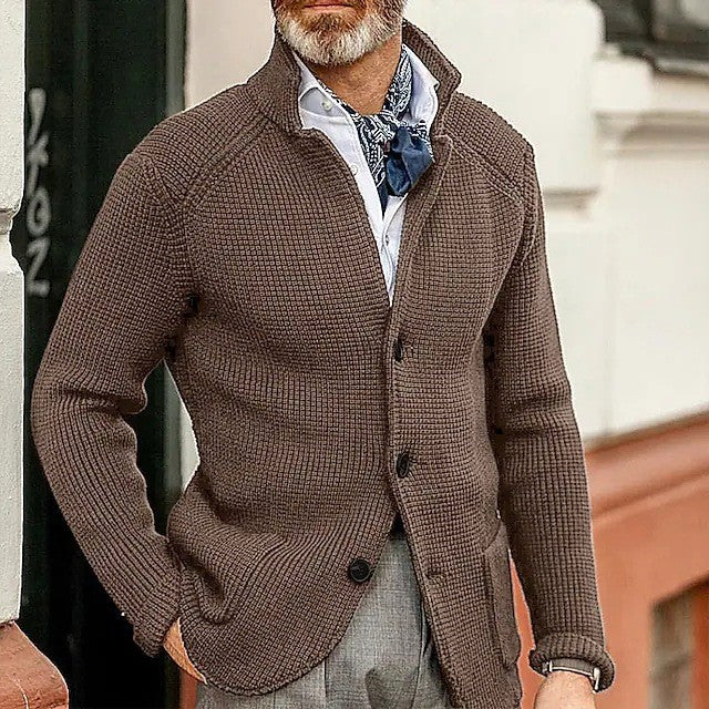 Veste de sweater en lapelle tricotée pour homme d'automne et d'hiver d'Amazon