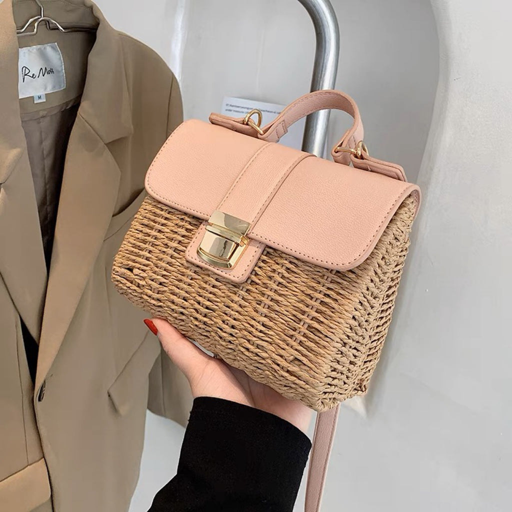 Springsummer Chic Woven Trendy Sac à main Straw Crossbody Sac