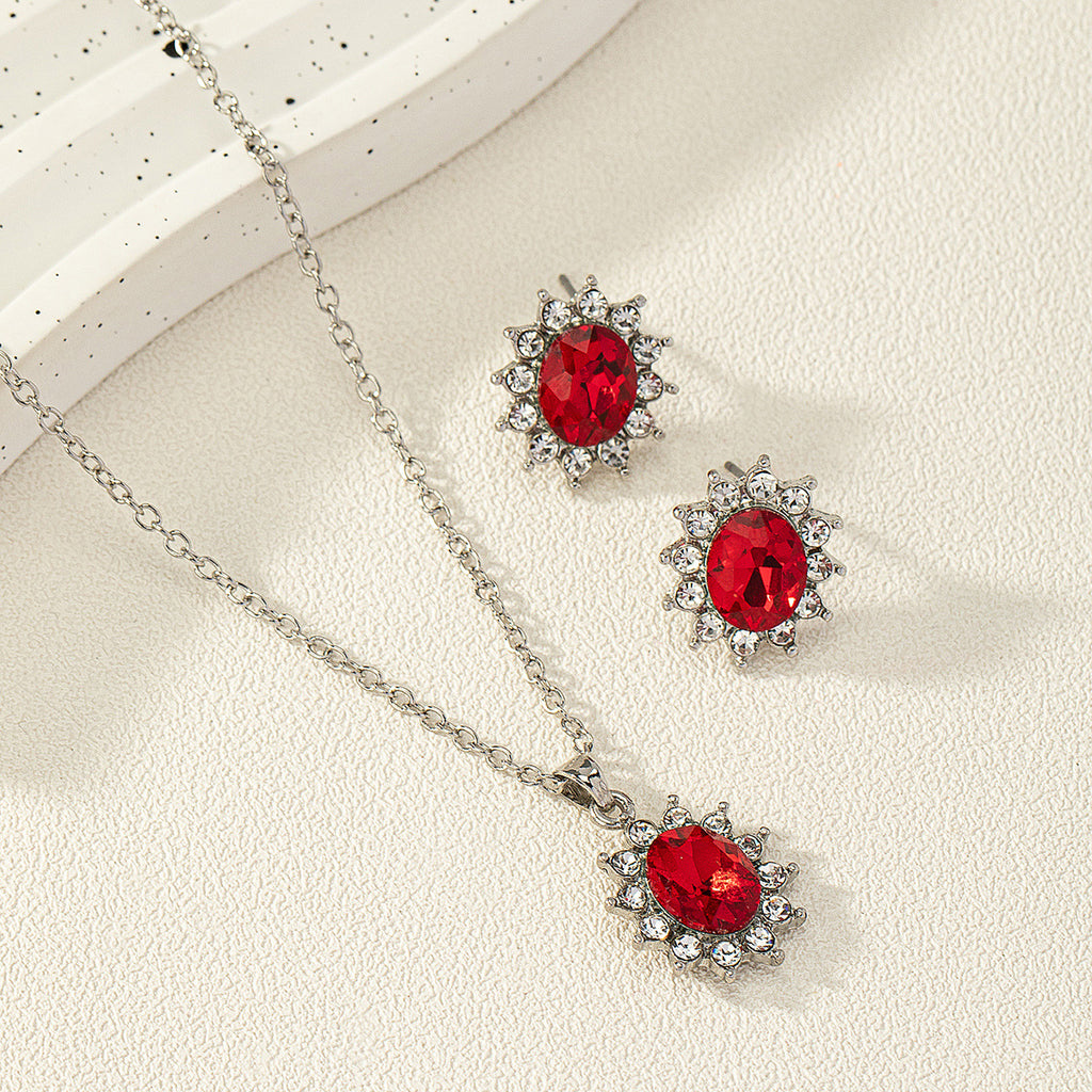 European and American Fashion SUNFLOWER Zircon Ear Stud Collier