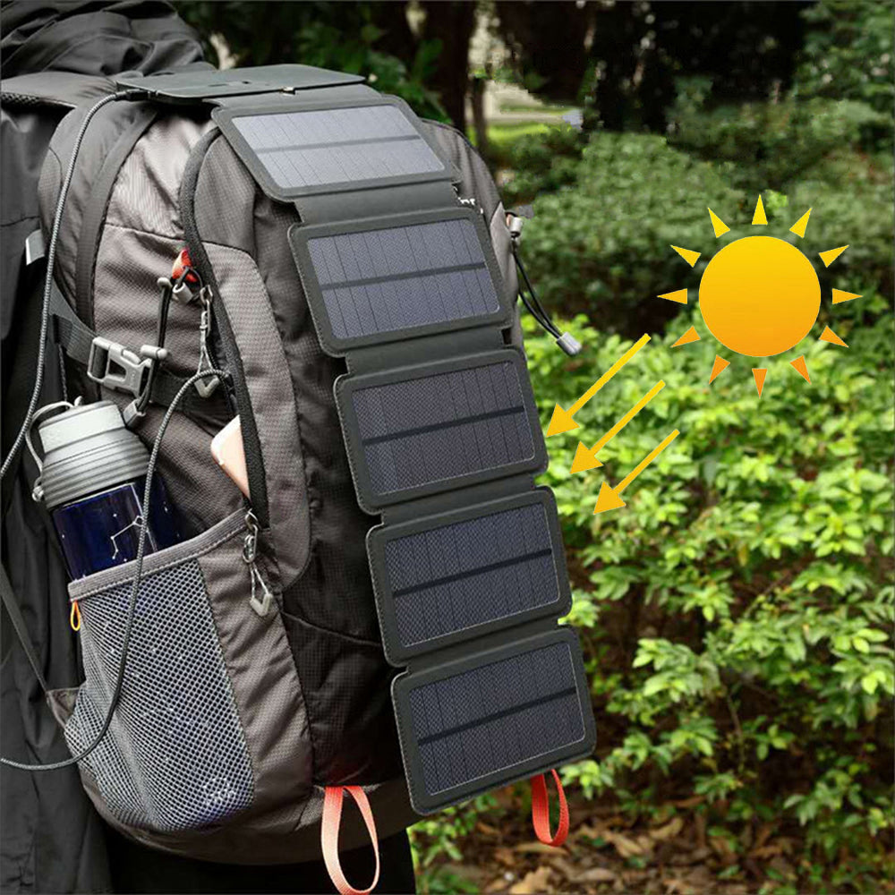 Chargeur de panneau solaire pliant extérieur Portable 5V 2.1A Appareils de sortie USB Camp Randonnée Backpa