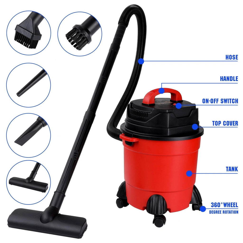 1500W Nettoyeur sous vide humide et sans sac sec Cylindre 15L puissant nettoyage compact