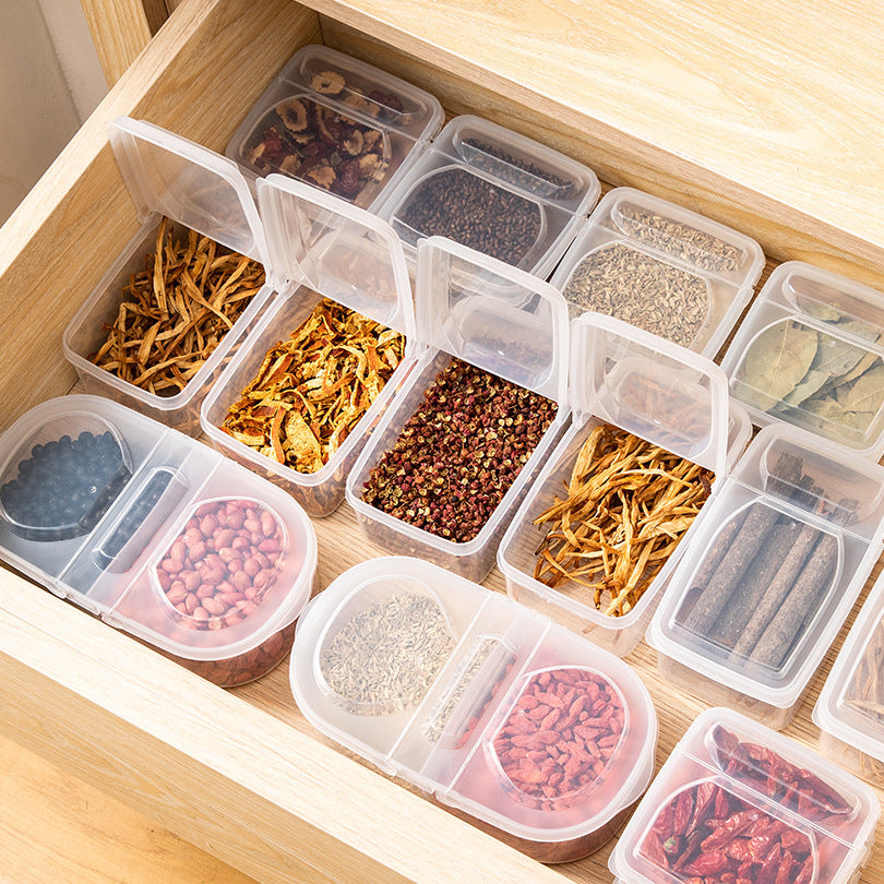 Boîte à assaisonnement compartimentée Condiment Container Coffret de rangement en plastique hermétique
