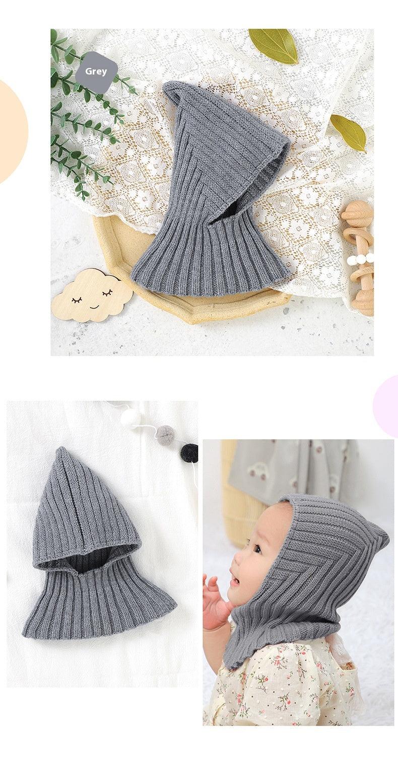 Chapeau bébé et bébé écharpe tout-en-un tenue chaude Casquette