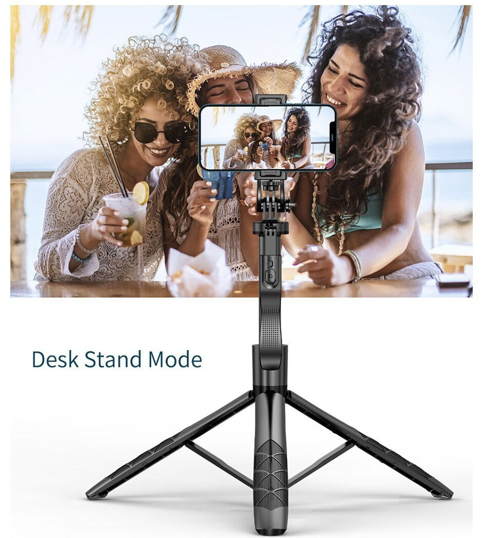 Selfie Stick Double Fill Light Bluetooth-compatible Stabilisateur à main Sol télescopique R