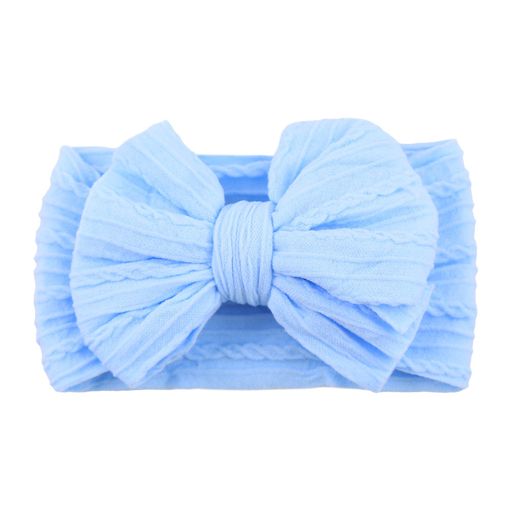 Bandes de tête de bébé faites à la main Soft Stretchy Nylon Bandes de cheveux avec arcs pour nouveau-né bébé T