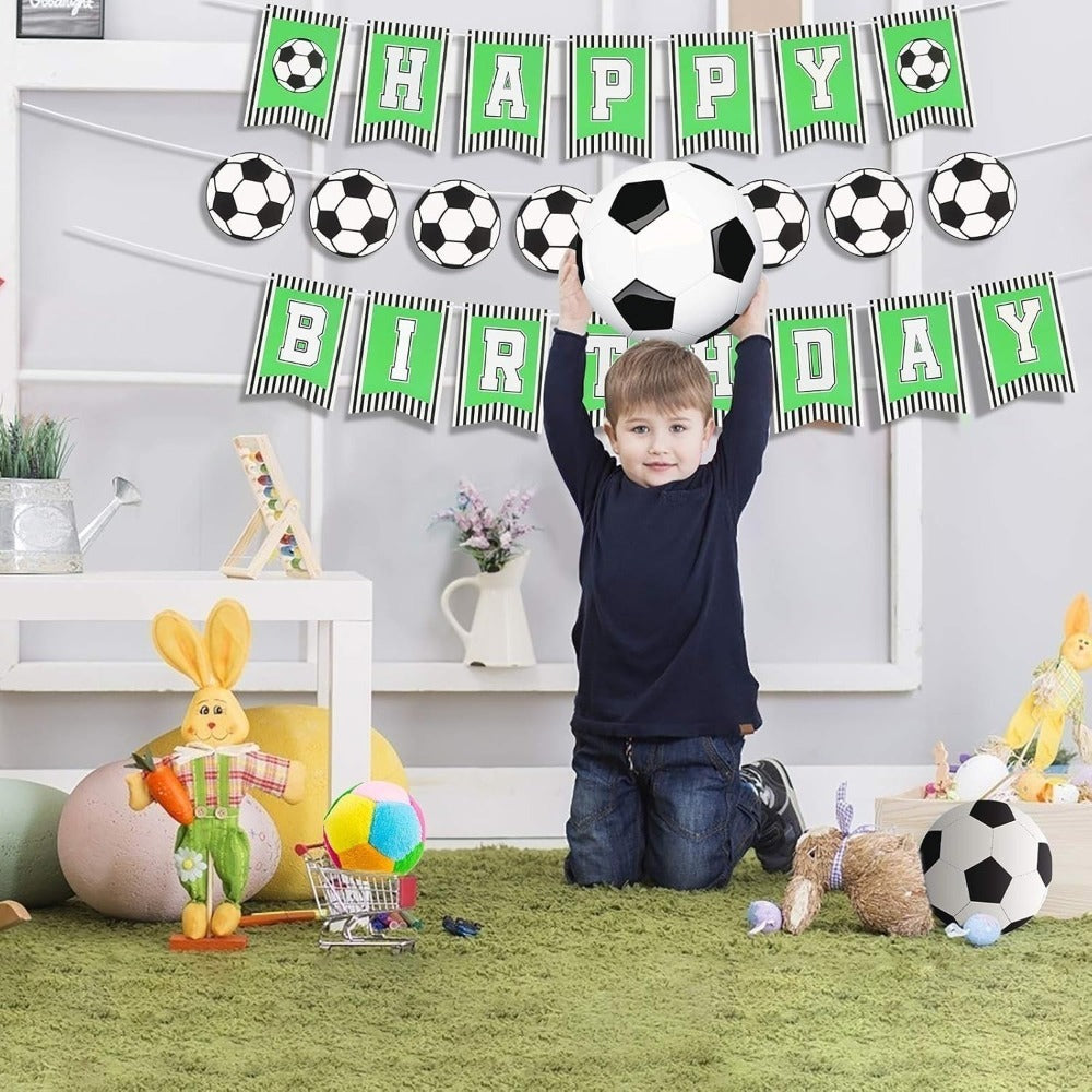 Ensemble de 9 bannières de football - Décorations d'anniversaire