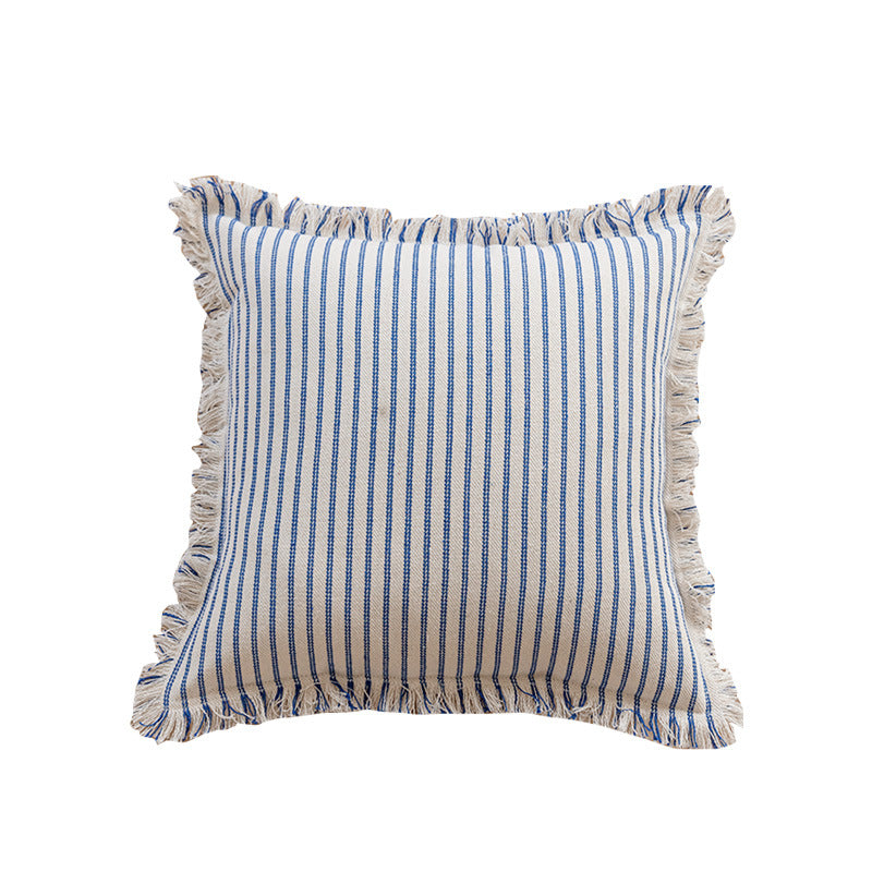 Couverture de coussin de bureau simple de Tassel rayé