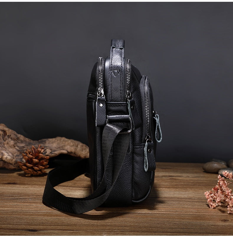 Une épaule véritable cuir entreprise multifonctions hommes en cuir doux Casual Messenger Ba