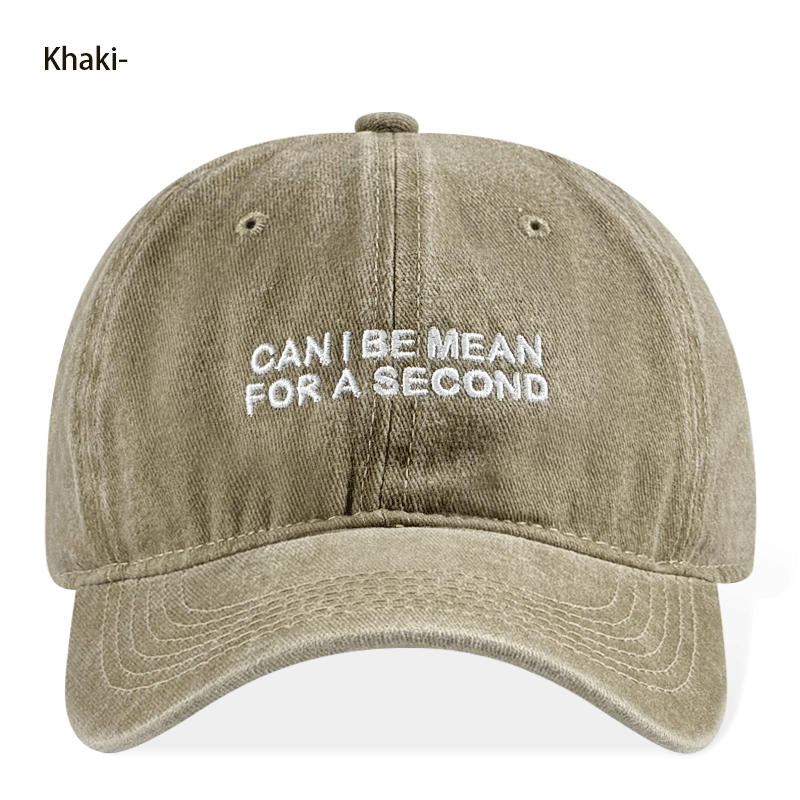 Casquette de baseball en coton lavé de la marine avec une citation en sassy