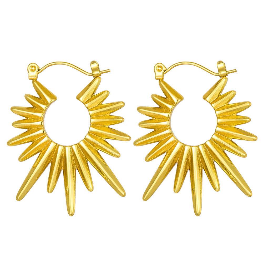 Boucles d'oreilles en acier inoxydable Light personnalisé de luxe Vintage 18k plaqué or