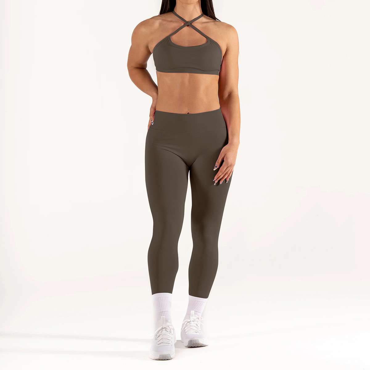 Sans couture Tight Yoga Outfit with Back V Waist-Cinching Design
