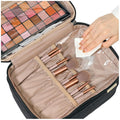 Sac de cosmétique double couche de mode portable