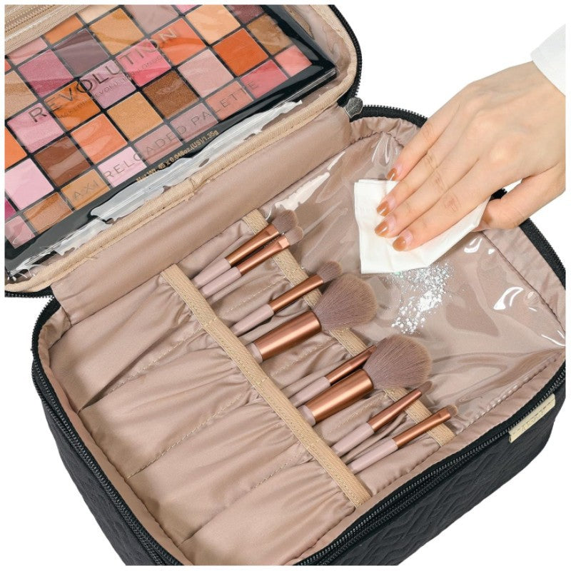 Sac de cosmétique double couche de mode portable