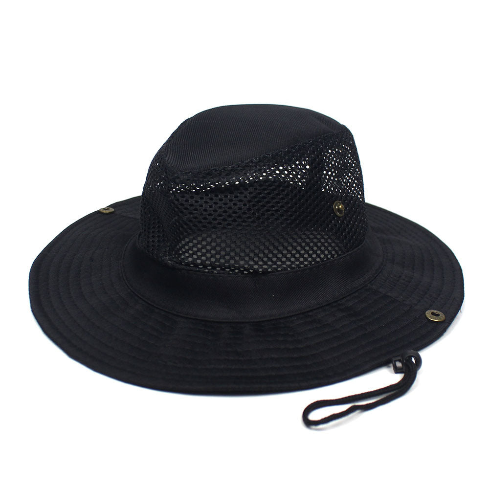 Patchwork Mesh Breathable Bucket Hat Pêche Cyclisme Windproof Protection solaire pliable