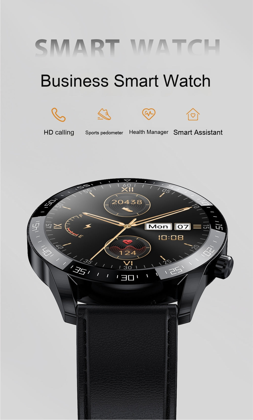 GT2 Smart Watch NFC Contrôle d'accès Bluetooth Appel Sports Waterproof Surveillance Heart Ra