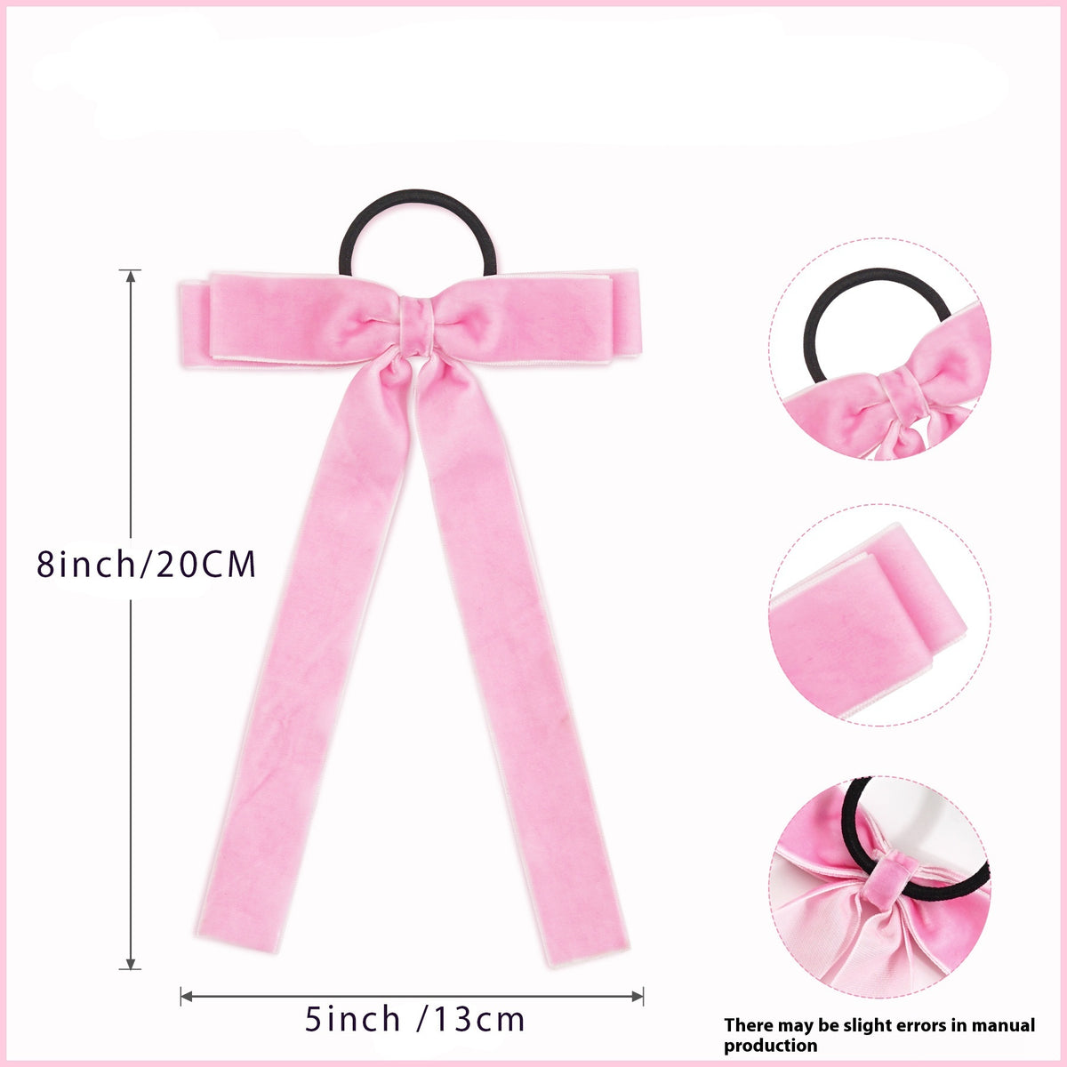 Velvet Bandeau Rubber Band Girl Bow Ribbon Cheval