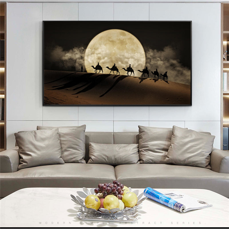Desert Moon nuit mur d'art poster toile peinture