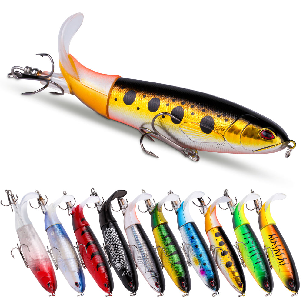 10pcs 1set 13g 10cm Lure de pêche Premium Kit Bass Trout Baits avec la queue d'hélice durable