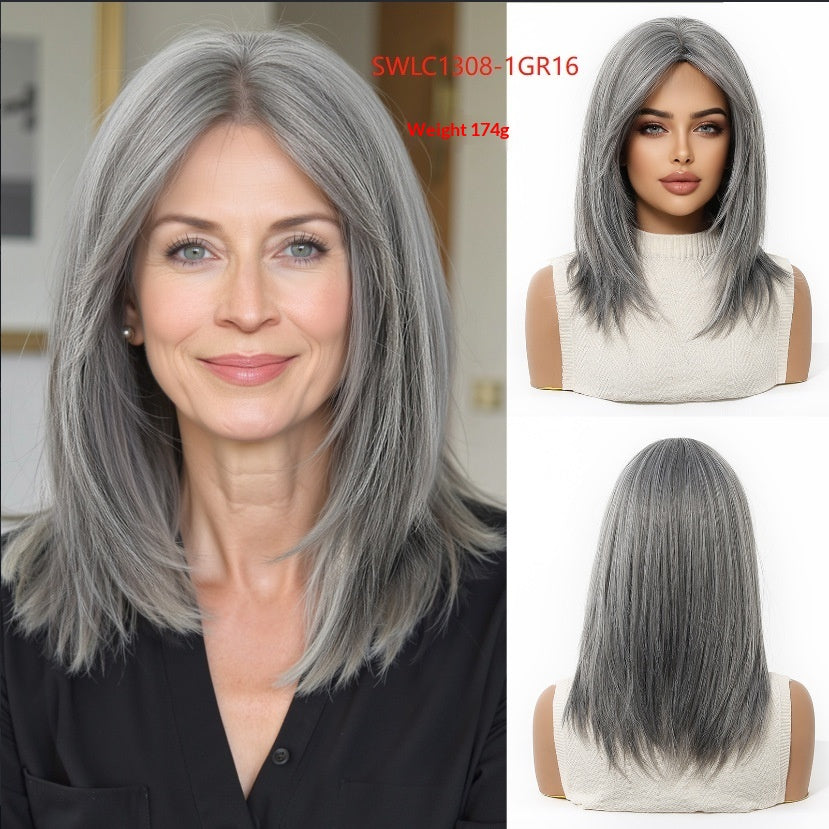 Ombre Blonde Women's Full Head Mid-Length Wig