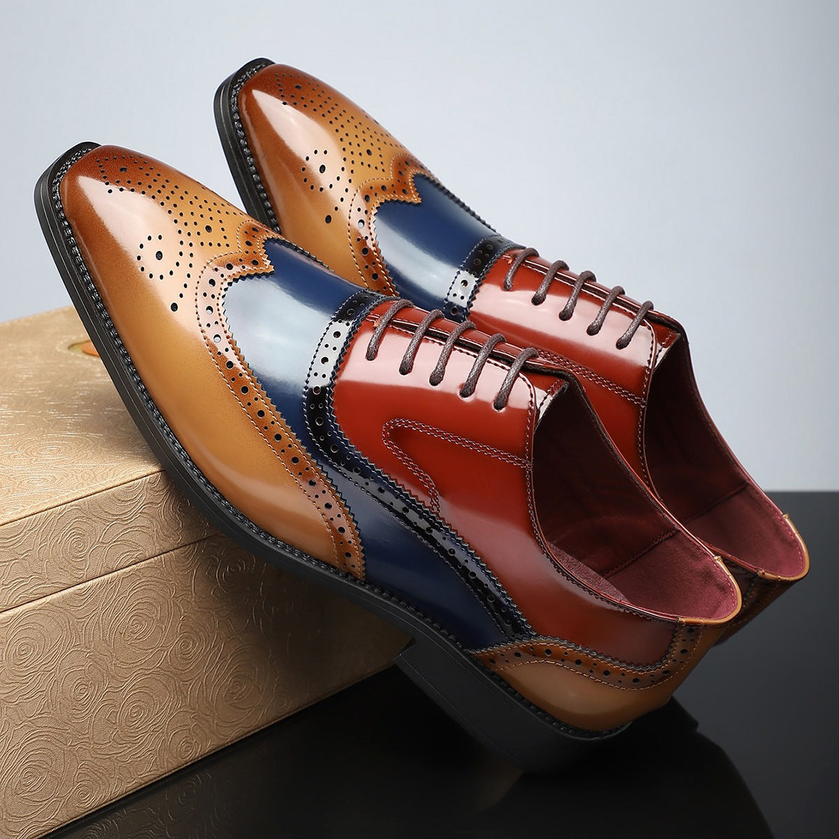 Chaussures décontractées en dentelle de style britannique pour hommes