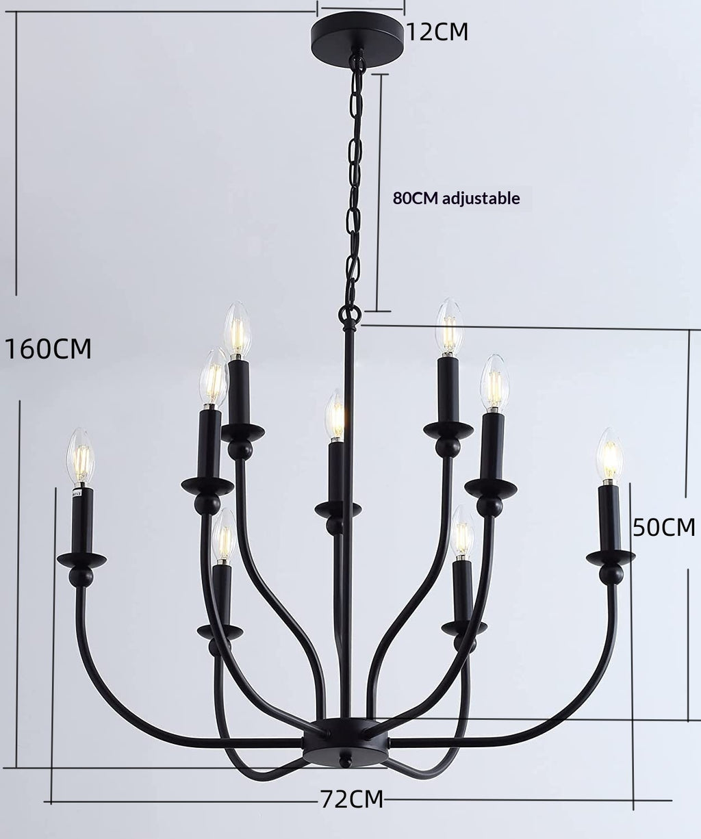 Moderne Simple et léger Luxury American Wought Iron Chandelier