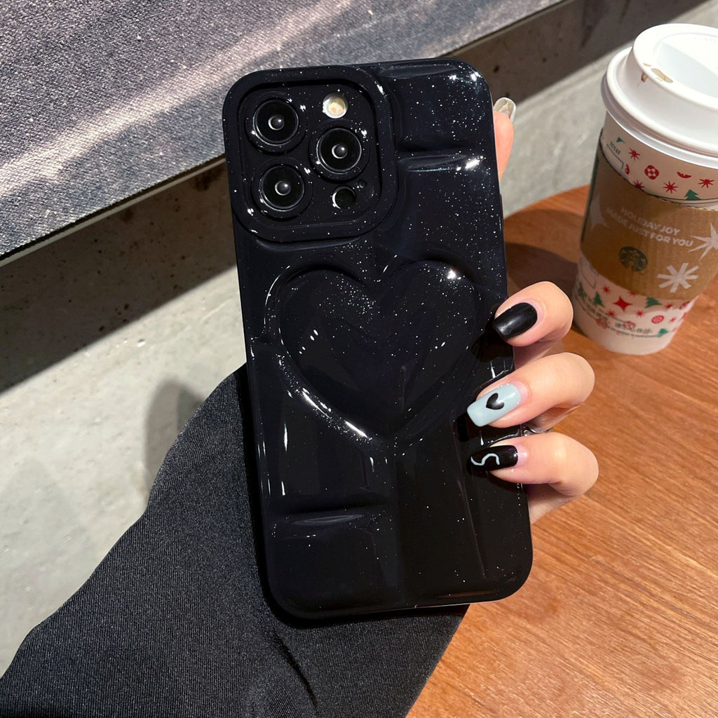 Grand amour Glitter Phone Case Shockproof Couverture de protection tout compris