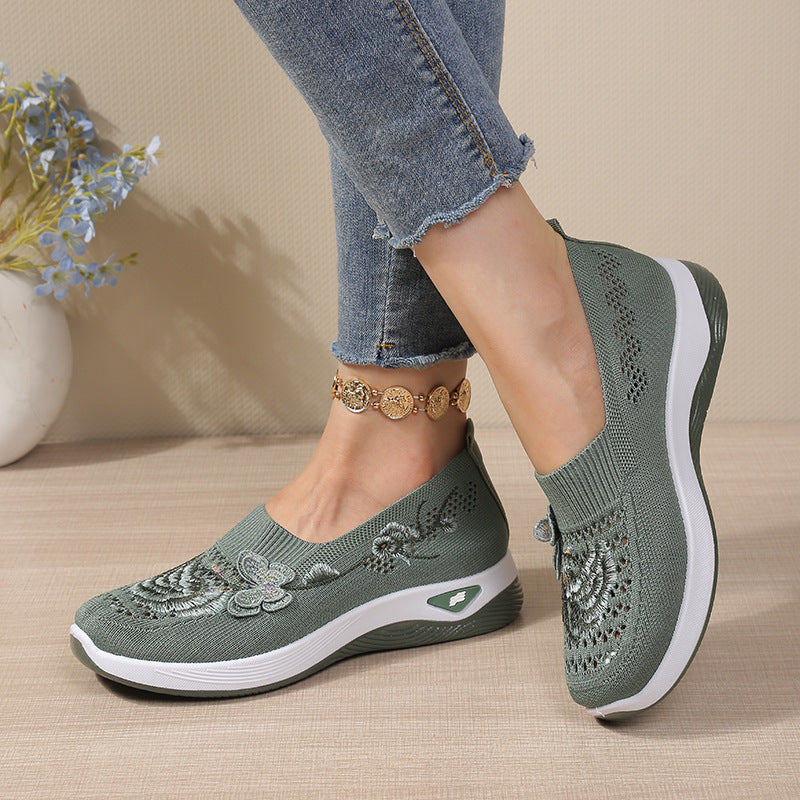 Chaussures de marche brodées Chaussures casuales en mesh