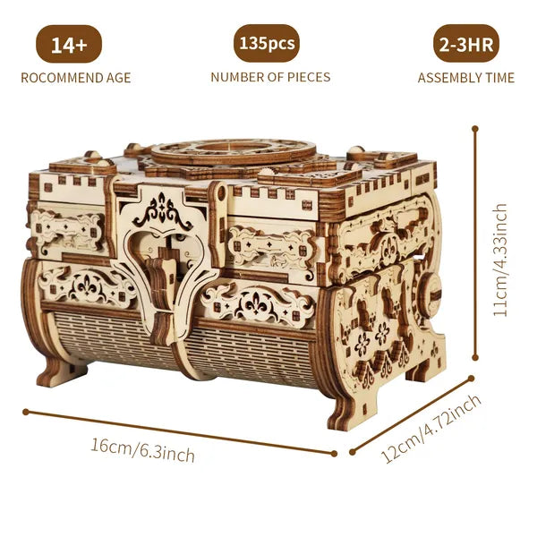 Modèle de Puzzle en bois 3D Kits Ancien Jewel Box Bricolage Maison Décoration Modèle Anniversaire Ou Christ