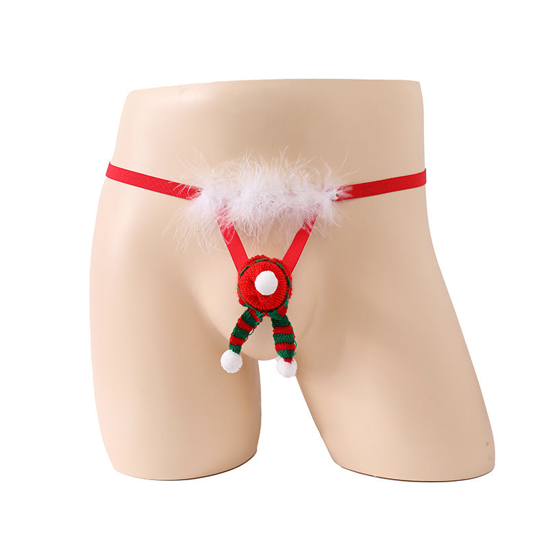 Sous-vêtements élastiques pour hommes Feather de Noël Sexy
