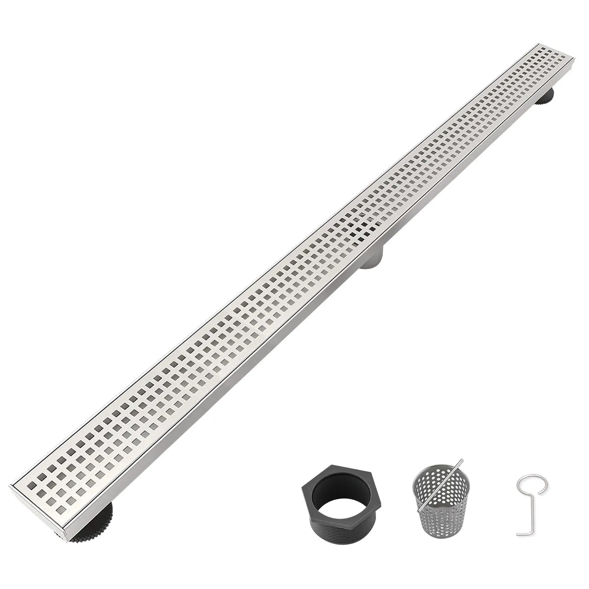 Drain de douche linéaire 36 pouces avec grille rectangulaire amovible