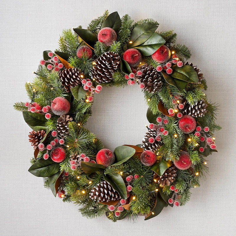 Luxury PE Rattan Wreath de Noël - Décoration de porte de vacances artificielle pour fête de fête à la maison
